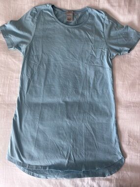 Filippa K Powder Sky Blue Crewneck Flared Tee